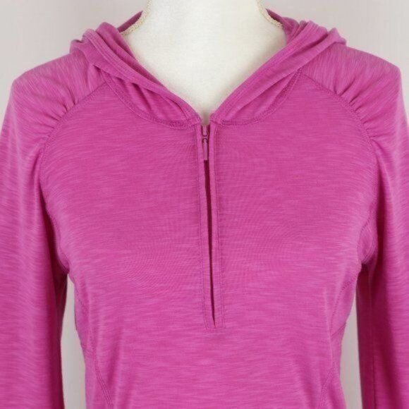 Title Nine Matahari Women's Small Pink 1/4 Zip Hooded Lightweight Pullover - Picture 2 of 8